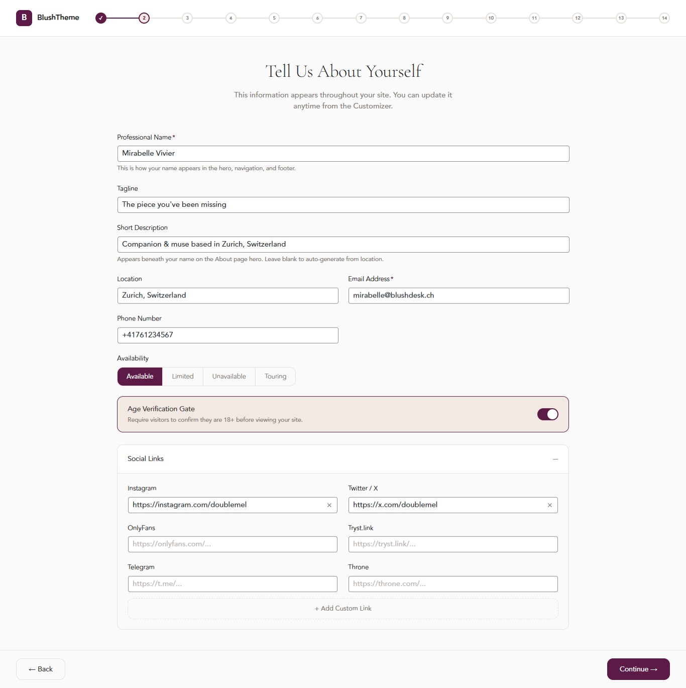 The about section — tell clients who you really are